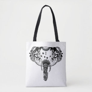 Moderner Elefant der schwarzweißen Linie Tasche