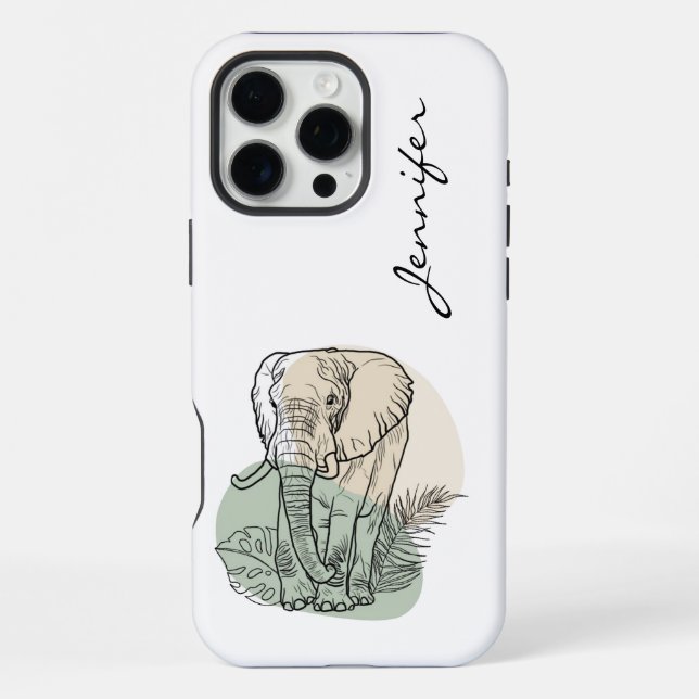 Moderner Elefant iPhone  16 Pro Max Hülle (Rückseite)