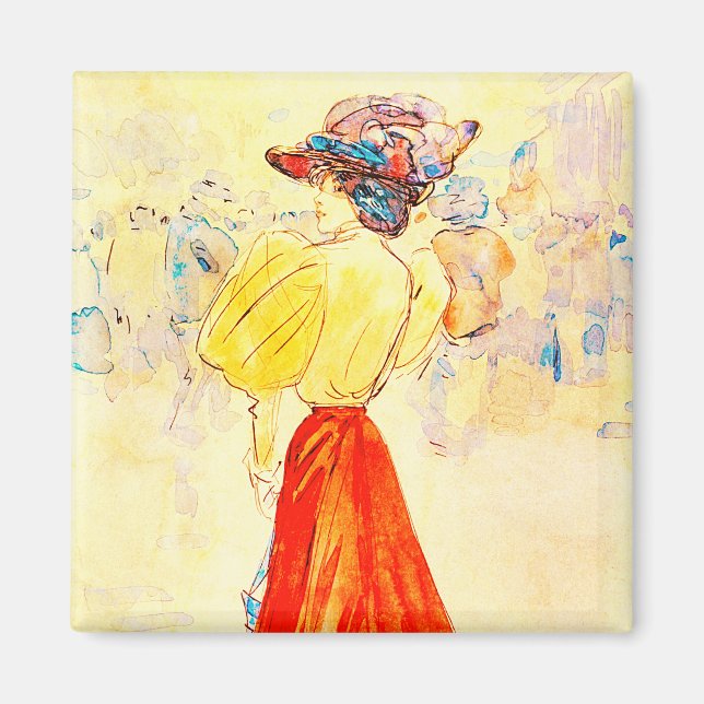 MODERNER ELEGANT MIT ROTER SKIRE VON HENRY SOMM MAGNET (Vorne)