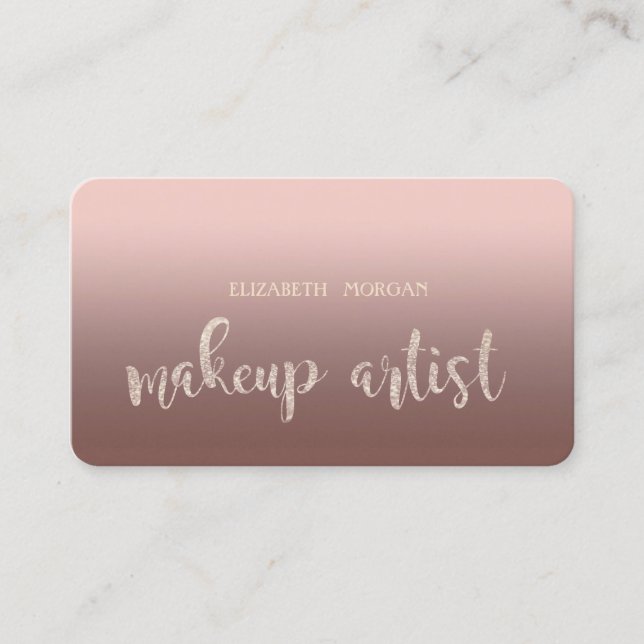 Moderner Elegant Ombre Shiny, Makeup Artist Visitenkarte (Vorderseite)