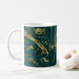 Moderner eleganter Aquamariner Marmorwirl Kaffeetasse