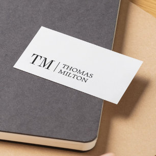Moderner, eleganter BlackWhite-Monogram-Berater Visitenkarte