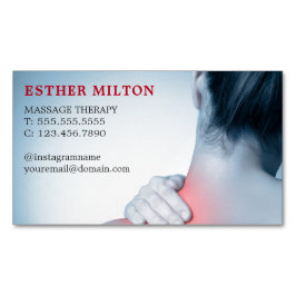Moderner eleganter blauer Foto-Massage-Therapeut Magnetische Visitenkarte