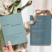 Moderner, eleganter Blue Wedding 2 Sided QR Code