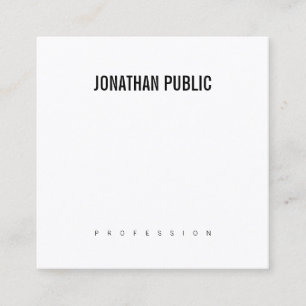 Moderner Eleganter BW Schlicht minimalistischer De Quadratische Visitenkarte