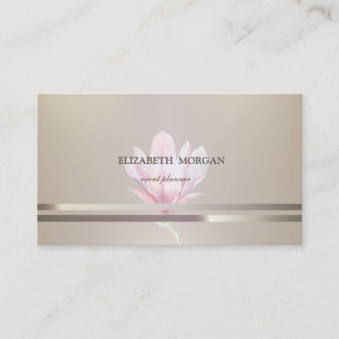 Moderner Eleganter Chic, gestreift,Watercol Magnol Visitenkarte