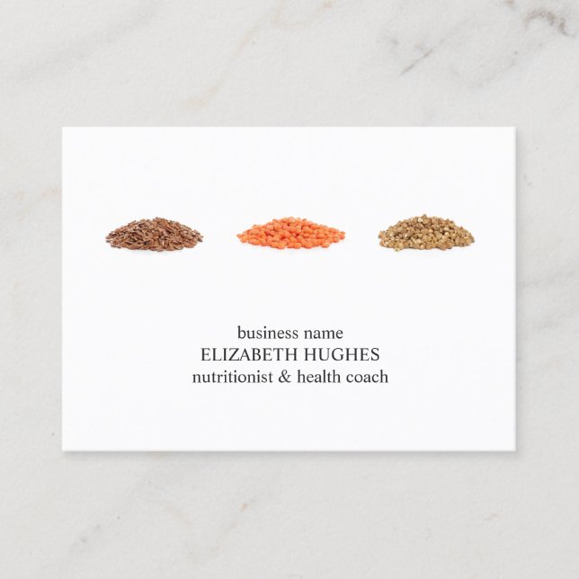 Moderner Eleganter Clean Seeds Foto Nutritionist Visitenkarte (Vorderseite)