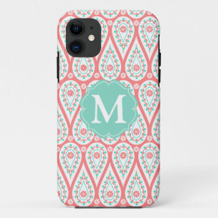 Moderner eleganter Damast korallenrotes Paisley title_seo2