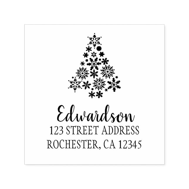 Moderner, eleganter Familienname Weihnachten Permastempel (Design)