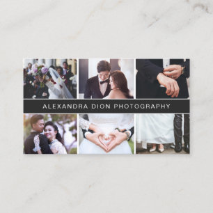 Moderner, eleganter Foto-Collage Hochzeitsfotograf Visitenkarte