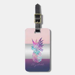 Moderner, eleganter Girly Stripe, Ananas Gepäckanhänger