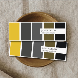 Moderner, eleganter Gold Gray Black Designer Inter Mini Visitenkarte