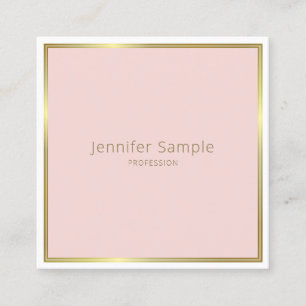 Moderner Eleganter Gold Roush Pink White Schlicht  Quadratische Visitenkarte