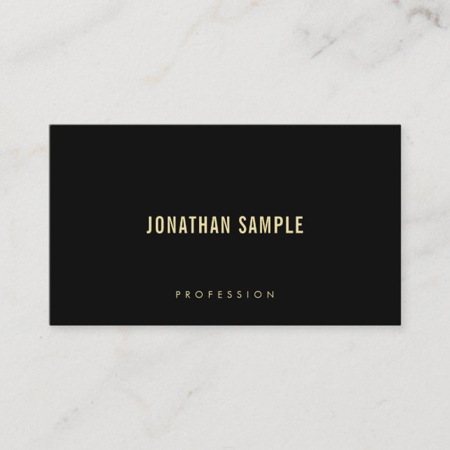 Moderner eleganter Goldtext-Schriftart-minimale Visitenkarte (Vorderseite)