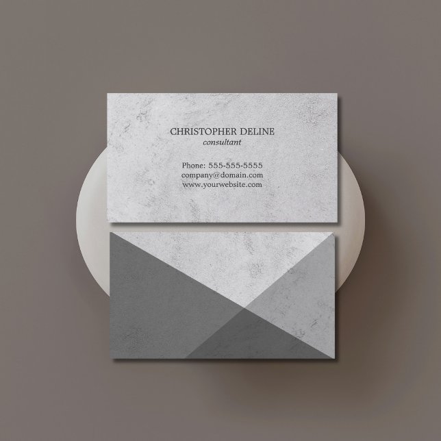 Moderner, eleganter Grey Stone Geometric Consultan Visitenkarte (Von Creator hochgeladen)