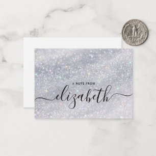 Moderner Eleganter Handwriting-Script Name-Glitzer Mitteilungskarte