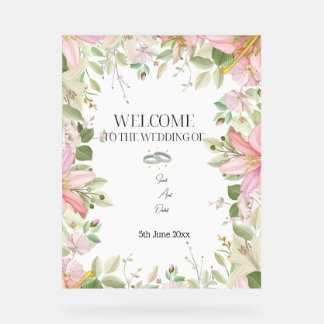 Moderner, eleganter Hochzeitsempfang Acrylschild