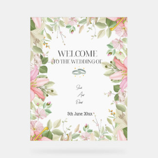 Moderner, eleganter Hochzeitsempfang Acrylschild