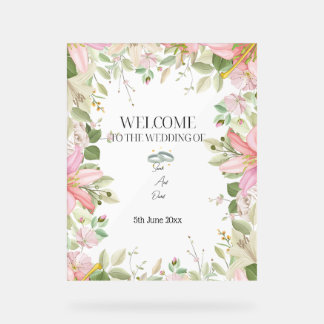 Moderner, eleganter Hochzeitsempfang Acrylschild