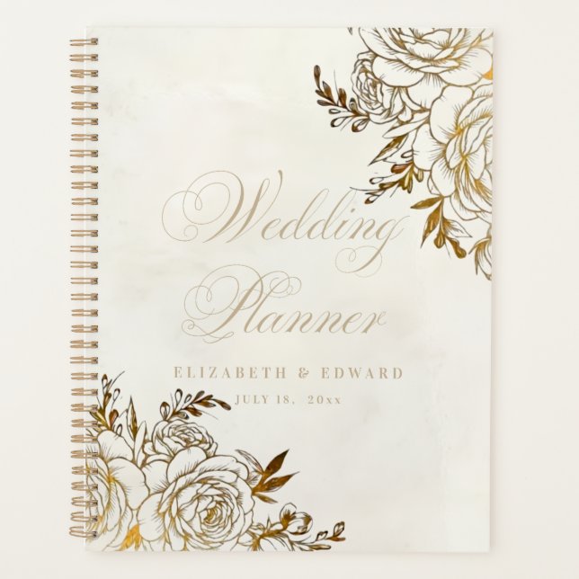Moderner Eleganter Hochzeitsplaner Planer (Vorderseite)