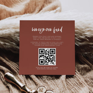 Moderner, eleganter Honeymoon-Fonds QR-Code Begleitkarte