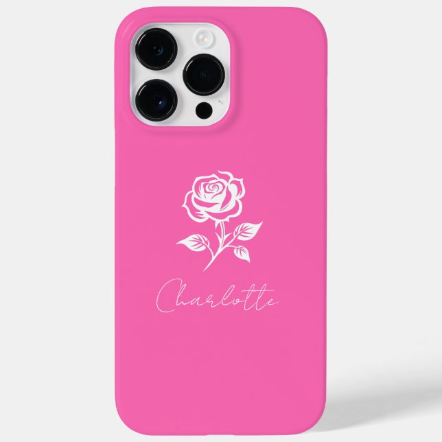 Moderner eleganter Individuelle Name in warmen Ros Case-Mate iPhone 14 Pro Max Hülle (Rückseite)