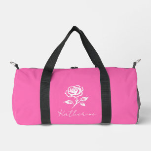 Moderner eleganter Individuelle Name in warmen Ros Duffle Bag