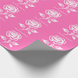Moderner eleganter Individuelle Name in warmen Ros Geschenkpapier