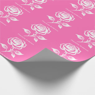 Moderner eleganter Individuelle Name in warmen Ros Geschenkpapier