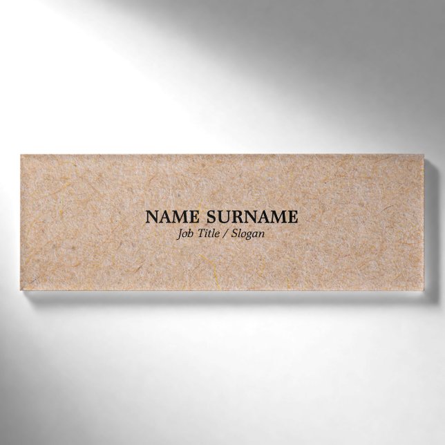 Moderner eleganter Kraftpapierbüro-u. Namenschild (Vorderseite)