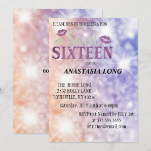Moderner, eleganter Lila Glitzer Save the Date