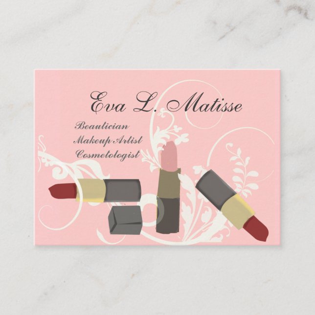 Moderner eleganter Lippenstift-Mode Visitenkarte (Vorderseite)