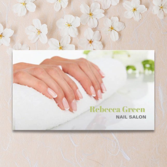 Moderner, eleganter Manicurist Nail Artist Nail Sa Visitenkarte (Modern Elegant Manicurist Nail Artist Nail Salon Business Card)