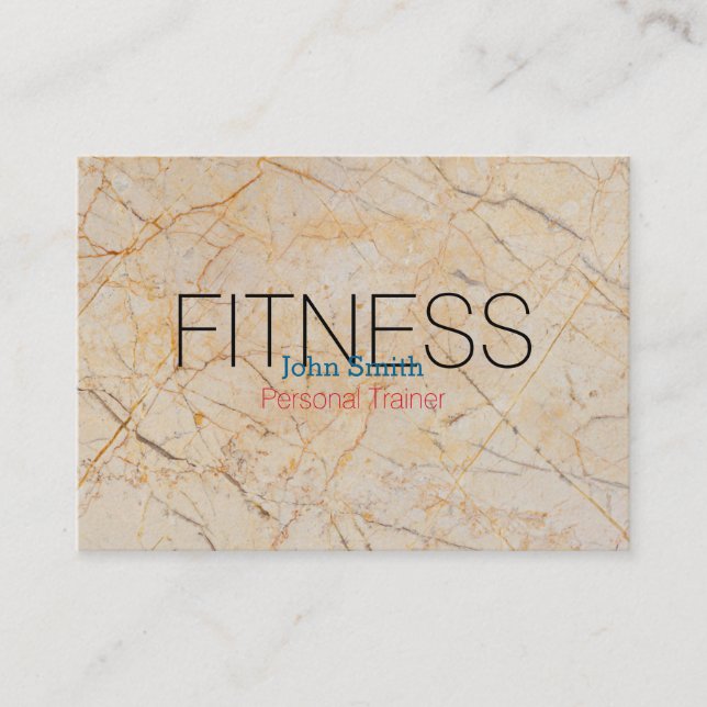 Moderner, eleganter Marble Personal Fitness Traine Visitenkarte (Vorderseite)