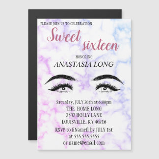 Moderner, eleganter Marmor, Imitat Lashes Magneteinladung