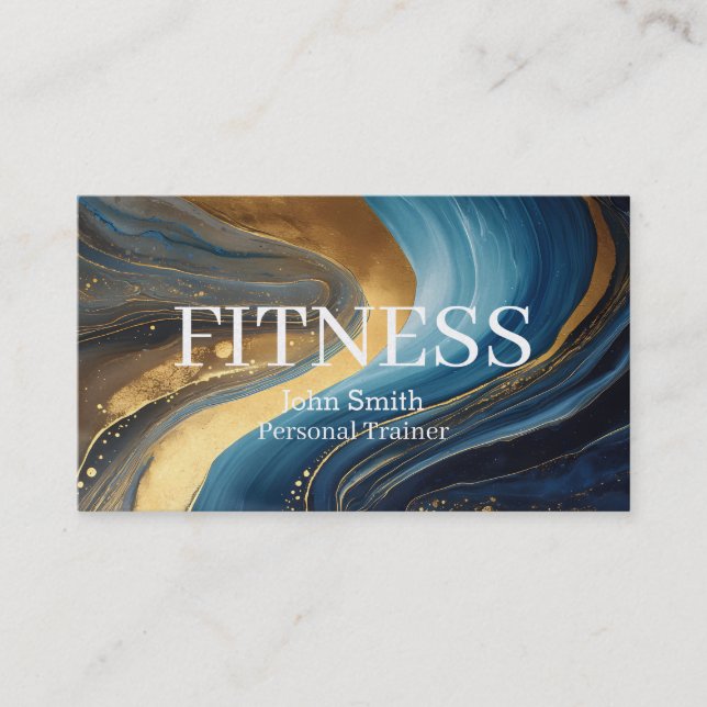 Moderner eleganter Marmor-Personaltrainer Visitenkarte (Vorderseite)