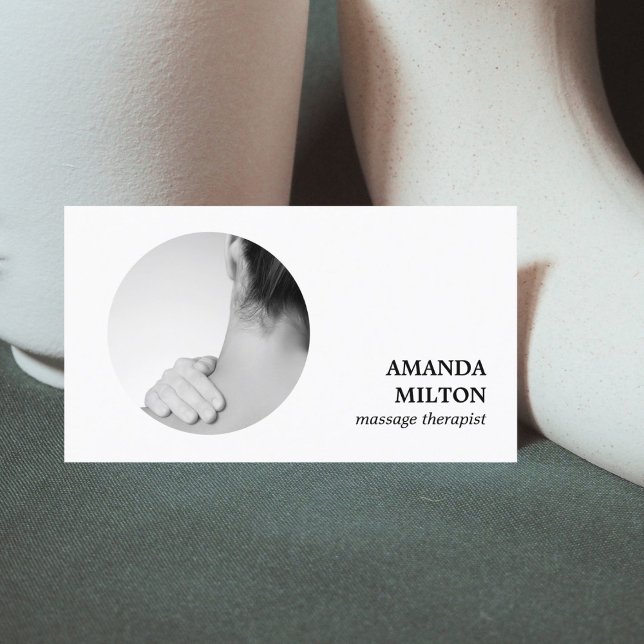 Moderner Eleganter Massagetherapeut für Foto Visitenkarte (Von Creator hochgeladen)