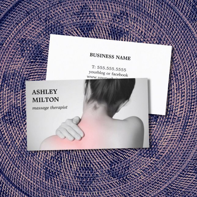 Moderner Eleganter Massagetherapeut für Foto Visitenkarte (Von Creator hochgeladen)