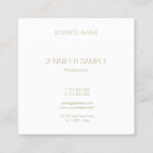 Moderner, eleganter Minimalistischer Gold Text Sch Quadratische Visitenkarte