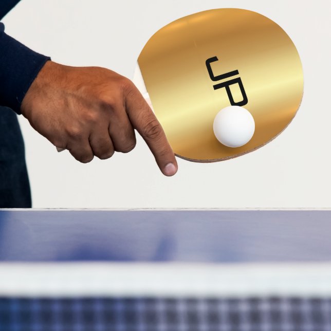 Moderner, eleganter Monogram Template Glamour Gold Tischtennis Schläger (InSitu)
