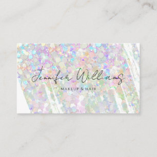 Moderner Eleganter Pastel Holographic Glitzer Brus Visitenkarte