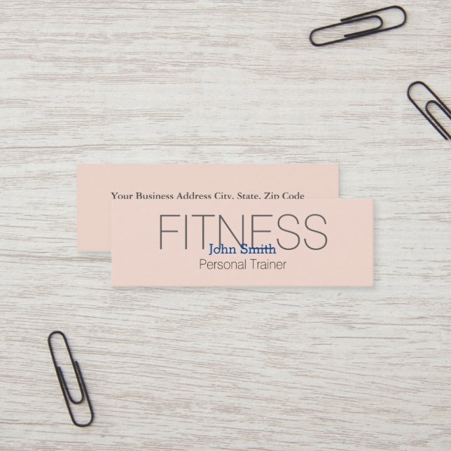 Moderner Eleganter Personal Fitness Trainer Mini Visitenkarte (Vorderseite/Rückseite Beispiel)