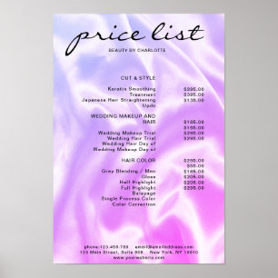 Moderner Eleganter Preisliste Poster