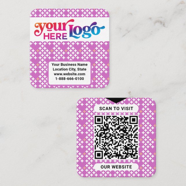 Moderner, eleganter QR-Code Quadratische Visitenkarte (Vorne/Hinten)