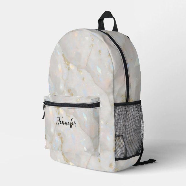 Moderner Eleganter Realistischer Opal Stone Hübsch Bedruckter Rucksack (Rückseitige Ecke Rechts)