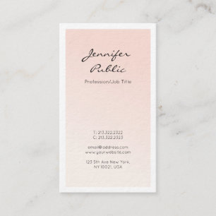 Moderner Eleganter Rosa Minimalistischer Beruflich Visitenkarte