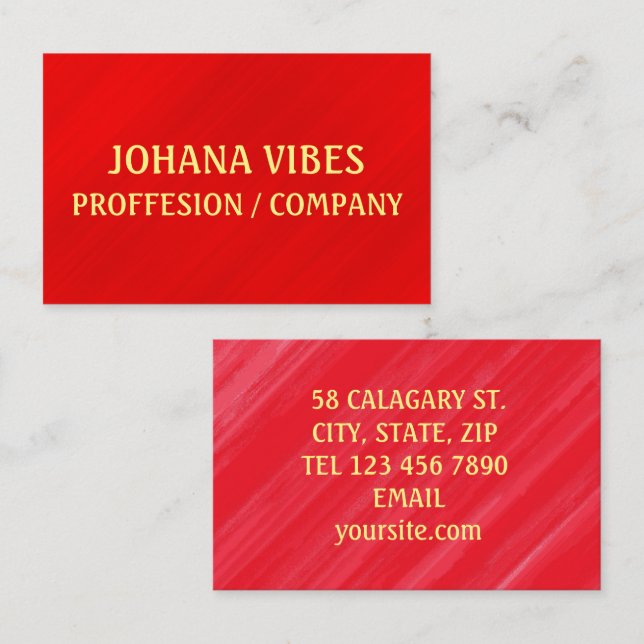 Moderner Eleganter Roter Glamour Visitenkarte (Vorne/Hinten)