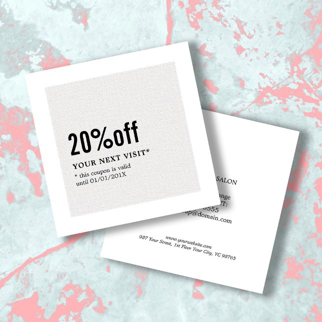 Moderner eleganter Schwarz-weißer Beauty Coupon (Von Creator hochgeladen)