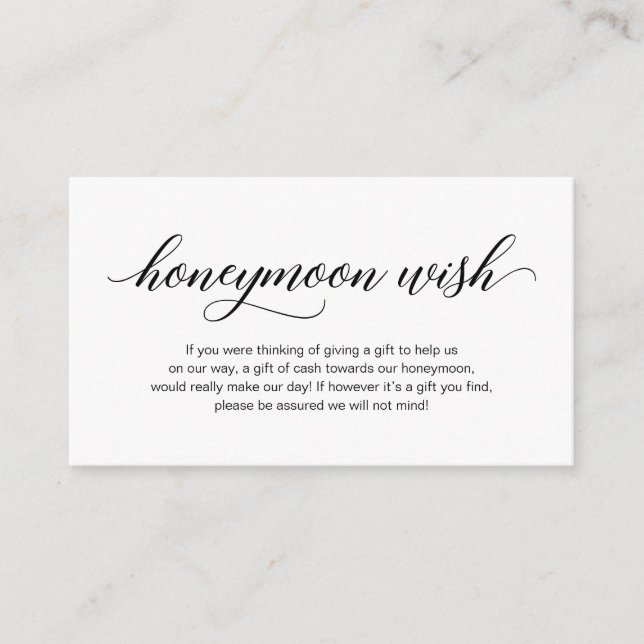 Moderner, eleganter schwarzer Schriftart, Hochzeit Begleitkarte (Vorderseite)