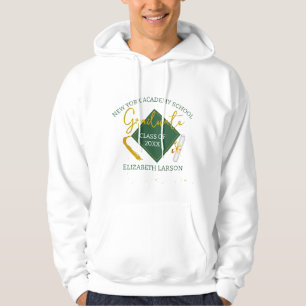 Moderner Eleganter Senior Green Themed Abschluss Hoodie